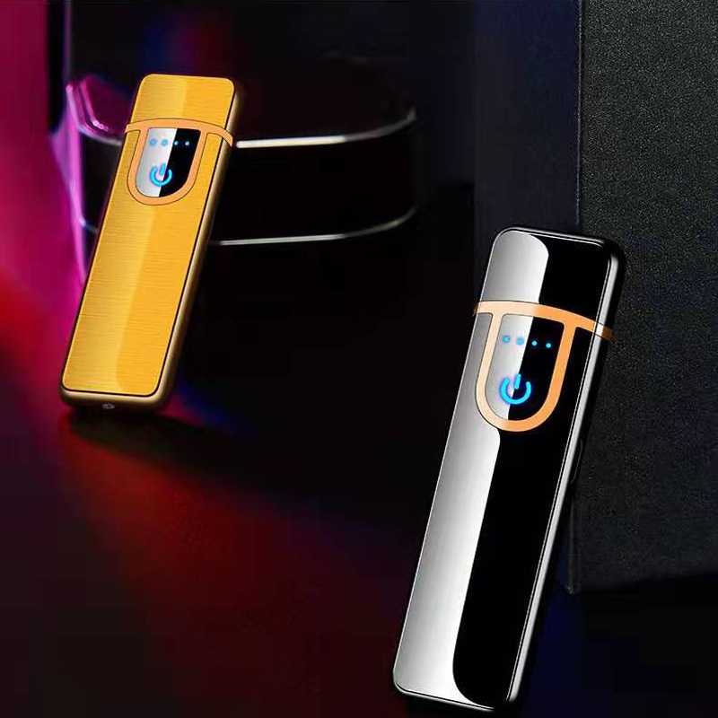 USB mini electronic lighter windproof metal Charging electric Lighters for men gadgets mens gifts cigarette smoking accessories