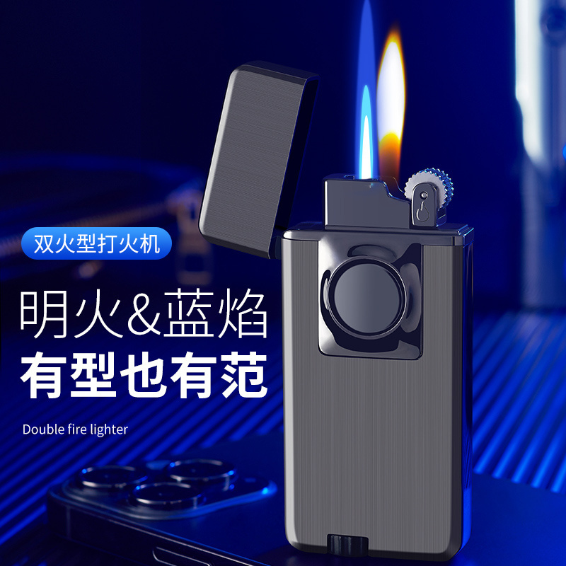 Men's Classic Personality open flame + straight punch flame gas lighter