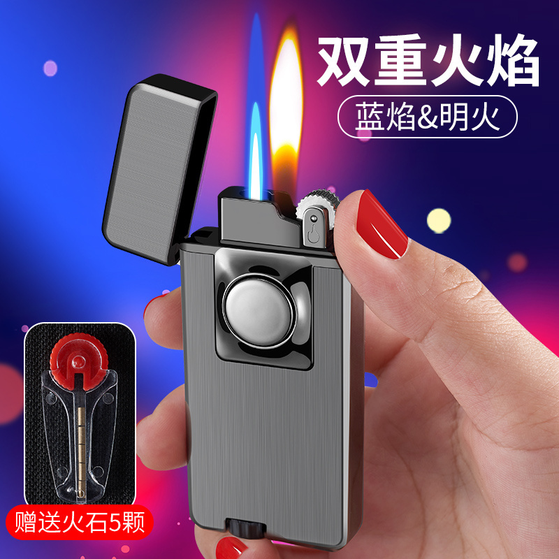 Men's Classic Personality open flame + straight punch flame gas lighter