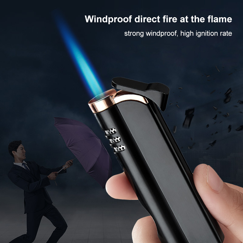 Custom Stylish Cool Windproof Promotional Torch Refillable Butane Gas Refill Gas Lighter