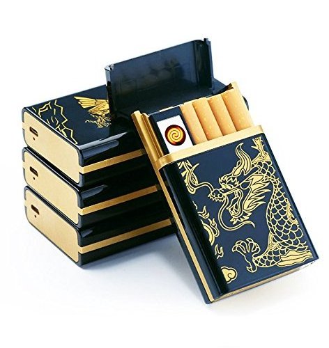 Hot selling product 2 in 1 aluminum alloy usb charged cigarette case lighter,custom lighter case for man