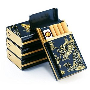 Hot selling product 2 in 1 aluminum alloy usb charged cigarette case lighter,custom lighter case for man