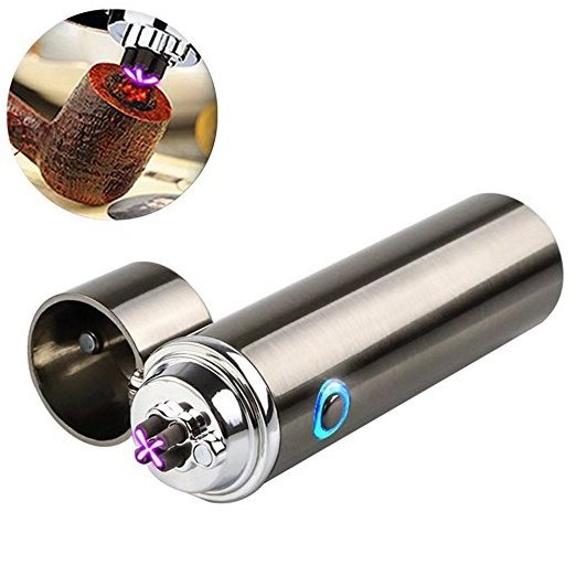 Hot Selling USB Rechargeable Torch Lighter Flameless Double Arc Plasma Cigar Lighters with Safety Lock