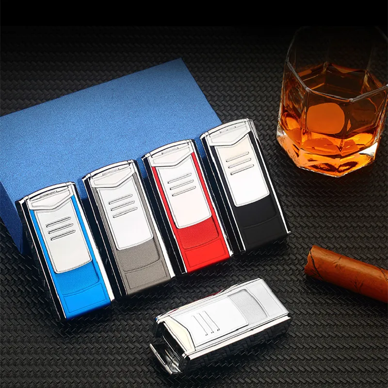 Flame Windproof Cigar Lighter Butane gas blow torch lighter for kitchen BBQ wholesale