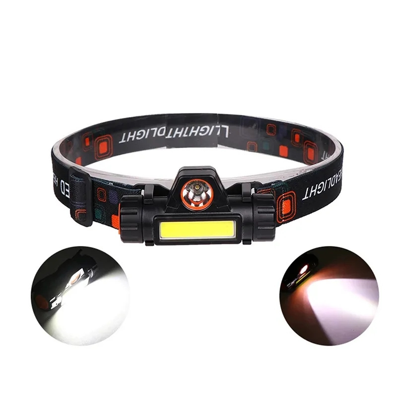 Factory Wholesale outdoor waterproof 90 Adjustable 3*AAA Batteries Miners Bike 3W COB high power led headlamp with 2 led modes