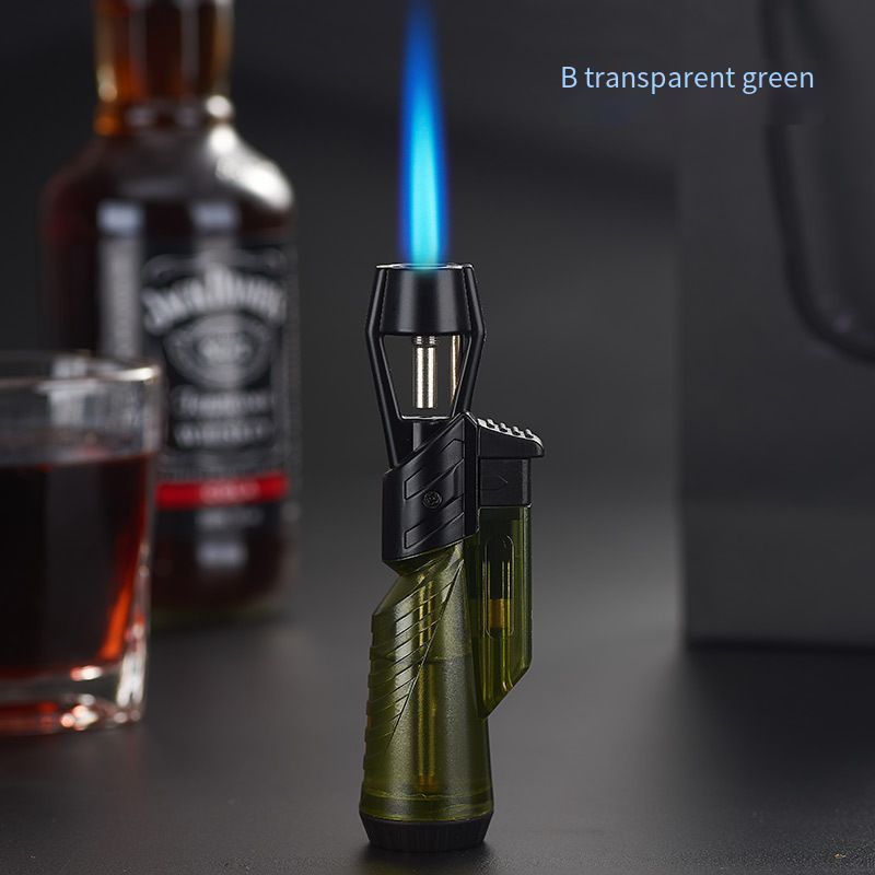 Straight into the blue flame inflatable windproof direct charge igniter gun outdoor lighter