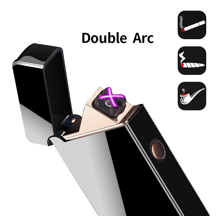 Small Size Eco Rechargeable Flameless Plasma Lighter, USB Electric Double Arc Lighter