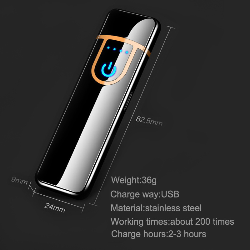 USB mini electronic lighter windproof metal Charging electric Lighters for men gadgets mens gifts cigarette smoking accessories