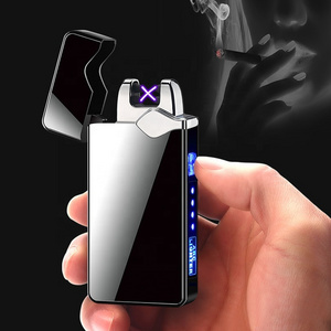 Dibikou NEW Model Double Arc Plasma Lighter, Promotional USB Rechargeable Electronic Lighters with Battery Indicator