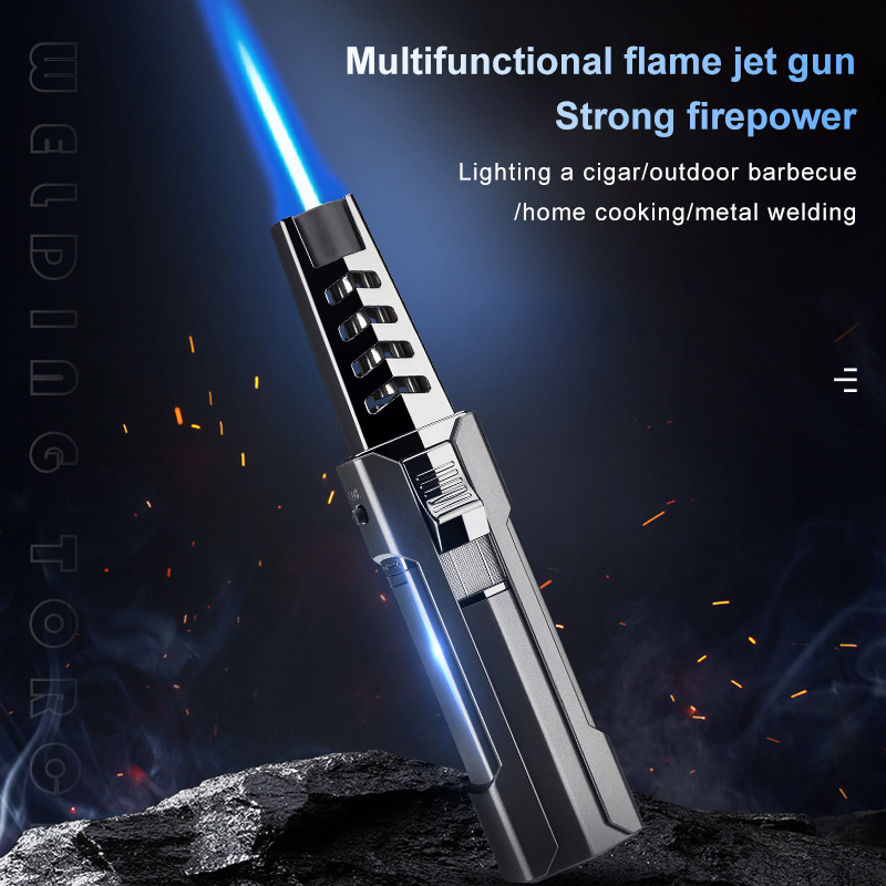 DK-TH853 Straight into the blue flame inflatable windproof direct charge igniter gun outdoor gas lighter