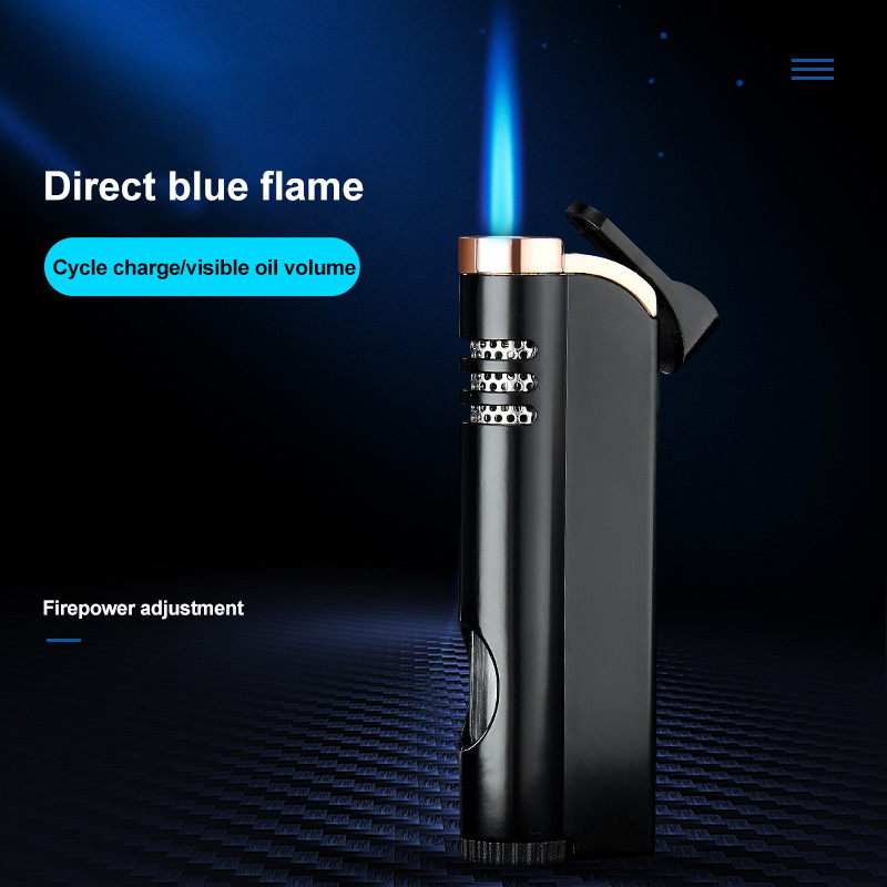 Custom Stylish Cool Windproof Promotional Torch Refillable Butane Gas Refill Gas Lighter