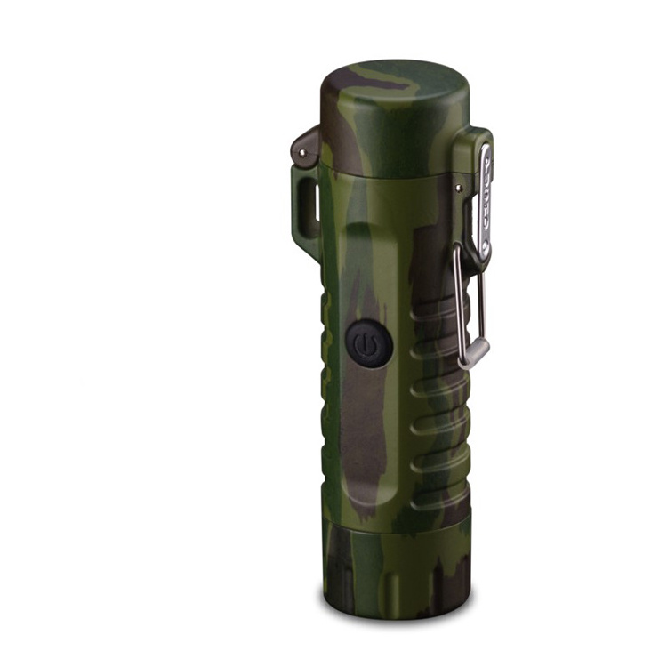 Waterproof Electric Lighter for Outdoor,  New Style USB Rechargeable Lighters with Flashlight