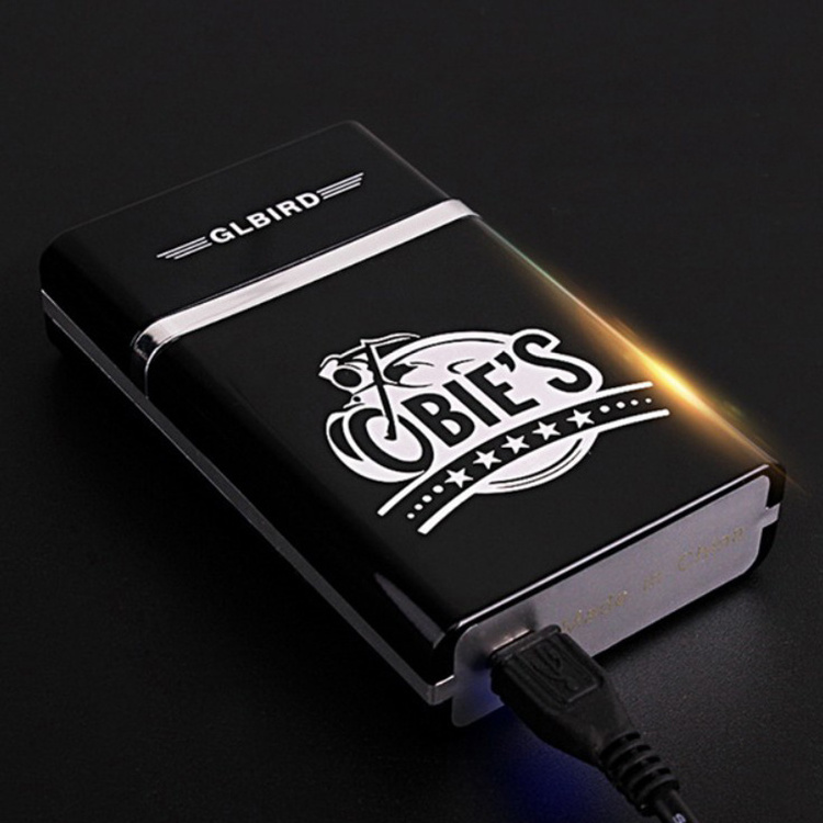 OEM high quality rechargeable heat coil lighter with custom logo, custom cigarette case with usb lighter