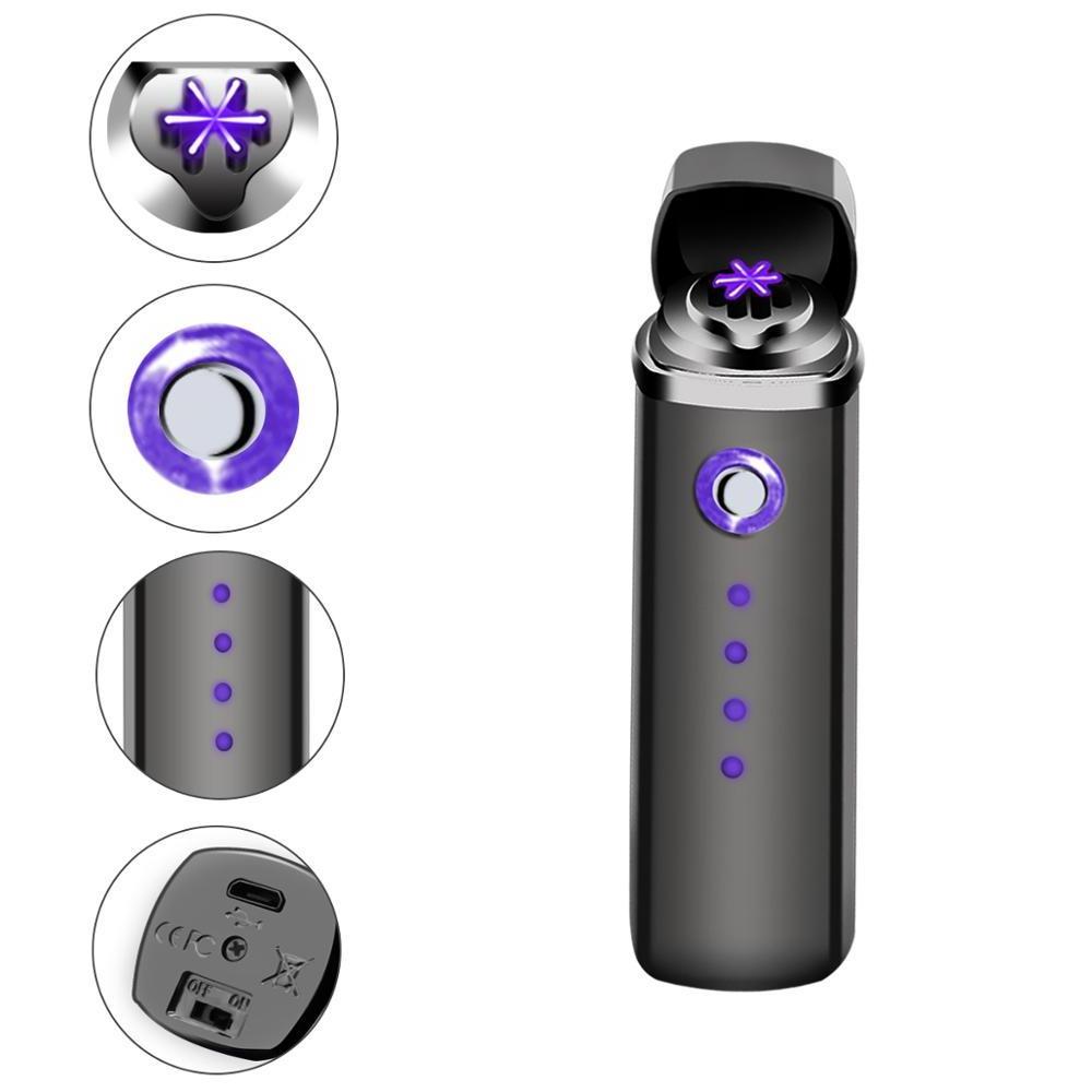 New Private Model Triple Arc Lighter Rechargeable Plasma USB Electric Lighter for Cigar