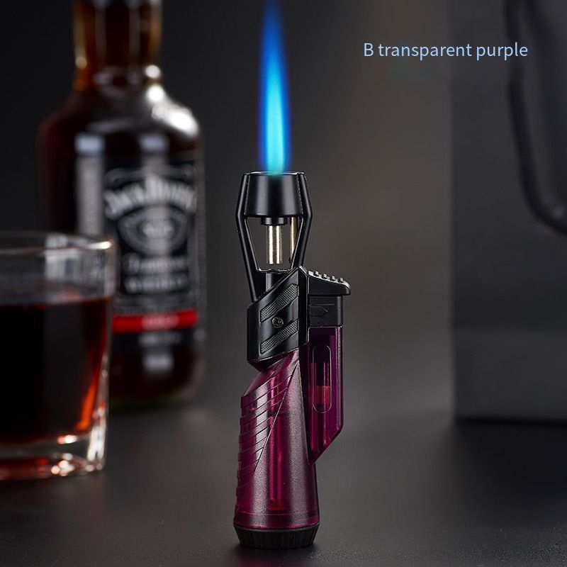 Straight into the blue flame inflatable windproof direct charge igniter gun outdoor lighter