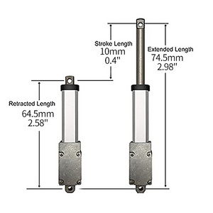 10MM 6V 12V  24V DC motor  50mm/s 4.5lbs 12.9N 2Kgs Metal type  Micro Electric Linear Actuator Max Thrust