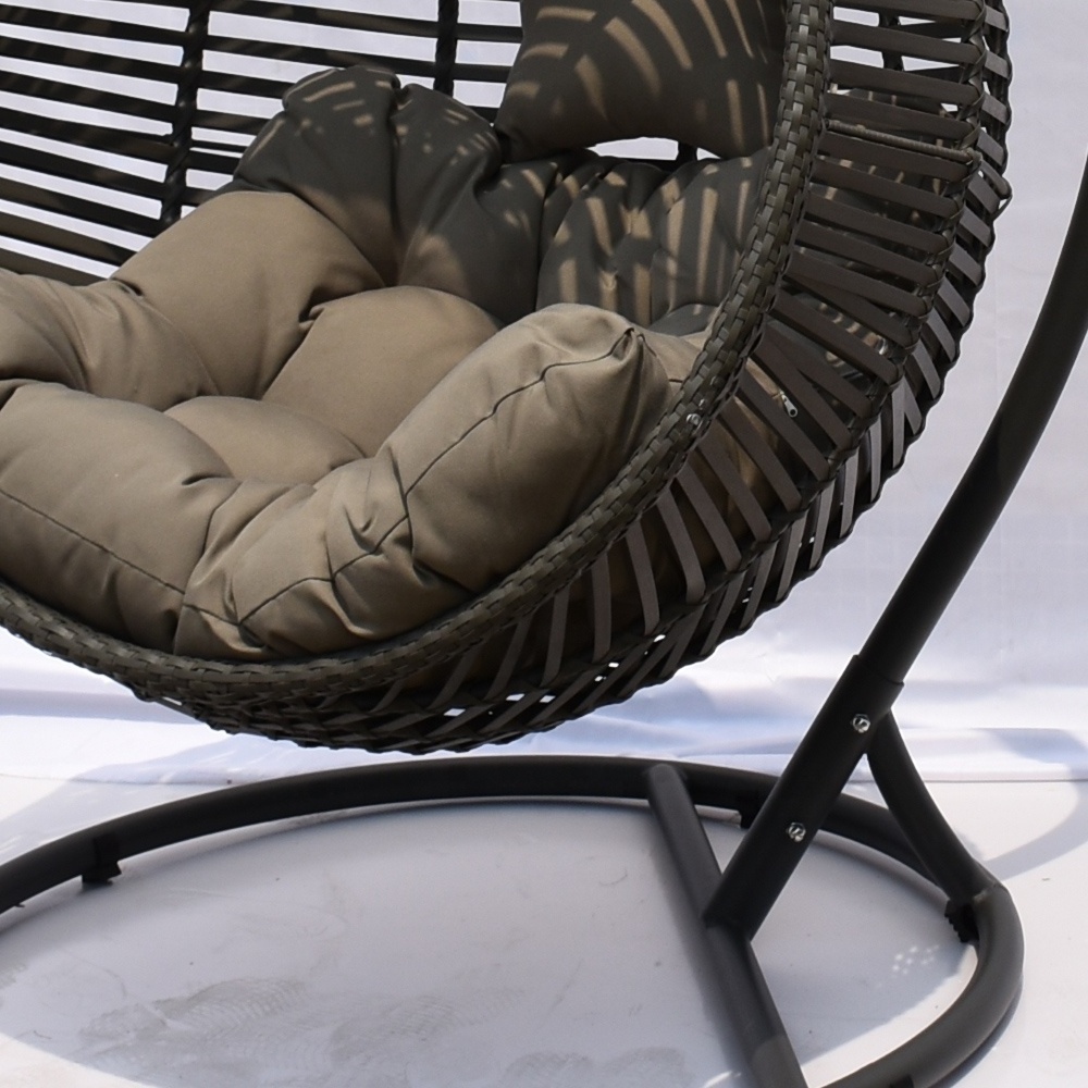 SUNLINK Elegant Hotel Outdoor Furniture Rattan Hanging Swing Convenient Hanging Egg Chair With Cushion