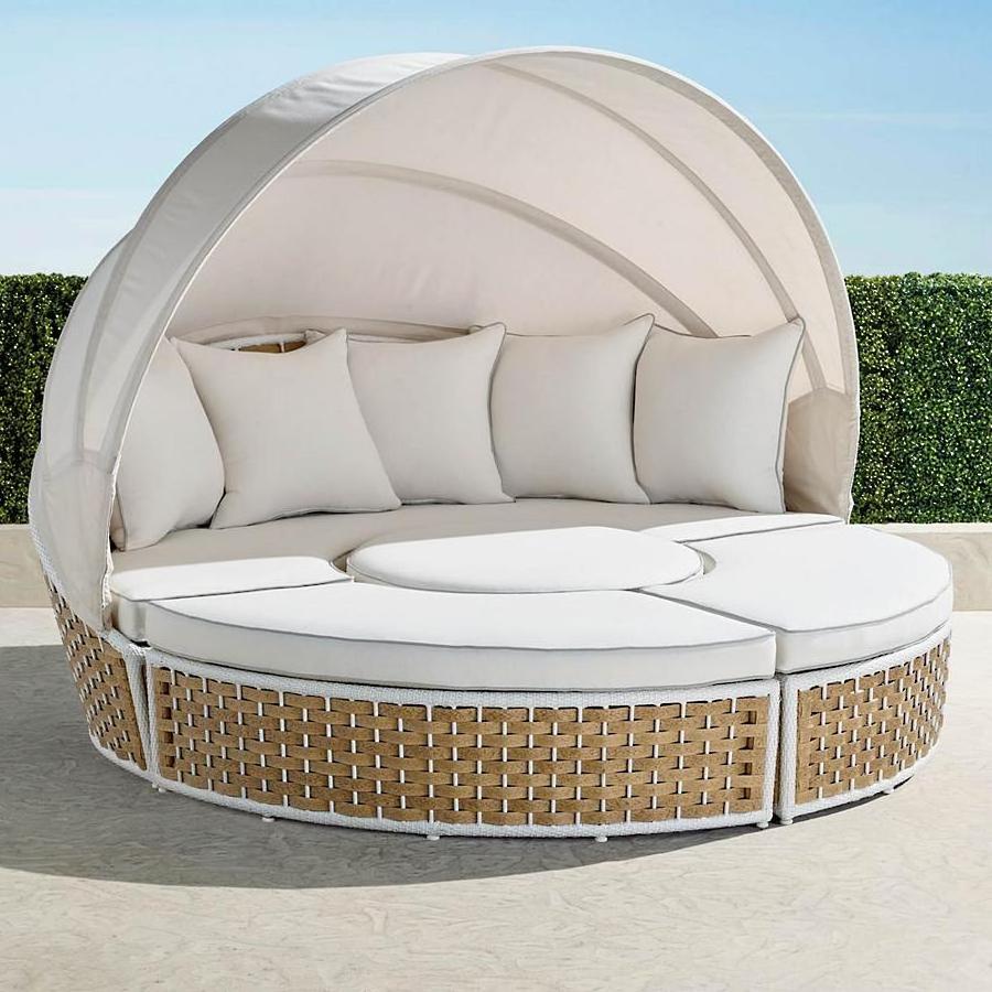 SUNLINK Garden Outdoor Furniture Lounge Day Bed Aluminum Round Gazebo Sofa Bed Sunbed for Hotel Water Proof Sofa Set Modern