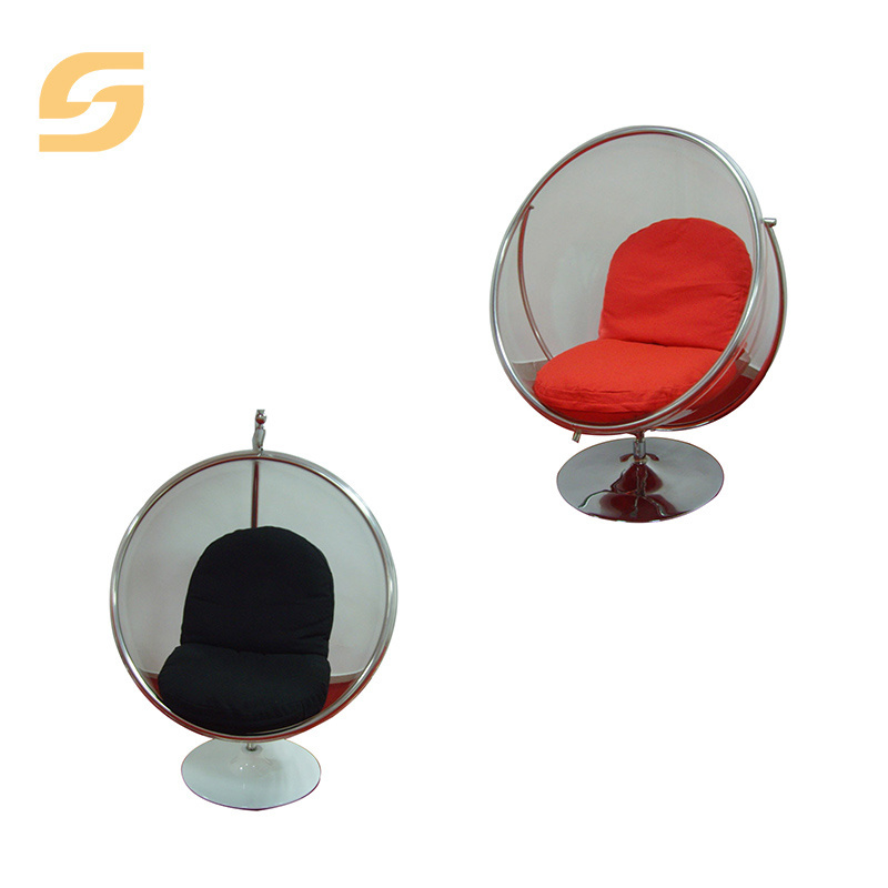 Commercial Furniture Supplier Indoor Exterior Unique Furniture Clear Swing Acrylic Hanging Ball Golden Egg Bubble Chair