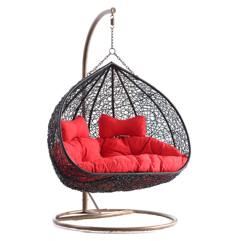 Wholesale Outdoor Furniture Premium Two Seat Swing Egg Chair Hot Sales Popular Patio Garden Balcony Rattan Hanging Swing Chair