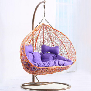 Wholesale Outdoor Furniture Premium Two Seat Swing Egg Chair Hot Sales Popular Patio Garden Balcony Rattan Hanging Swing Chair