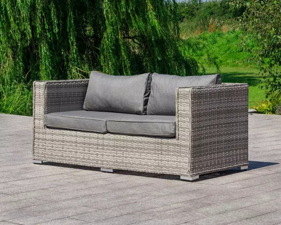 All-weather Waterproof Outdoor Furniture Gray Wicker Woven 4-Piece Rattan Sofa Garden Terrace Set