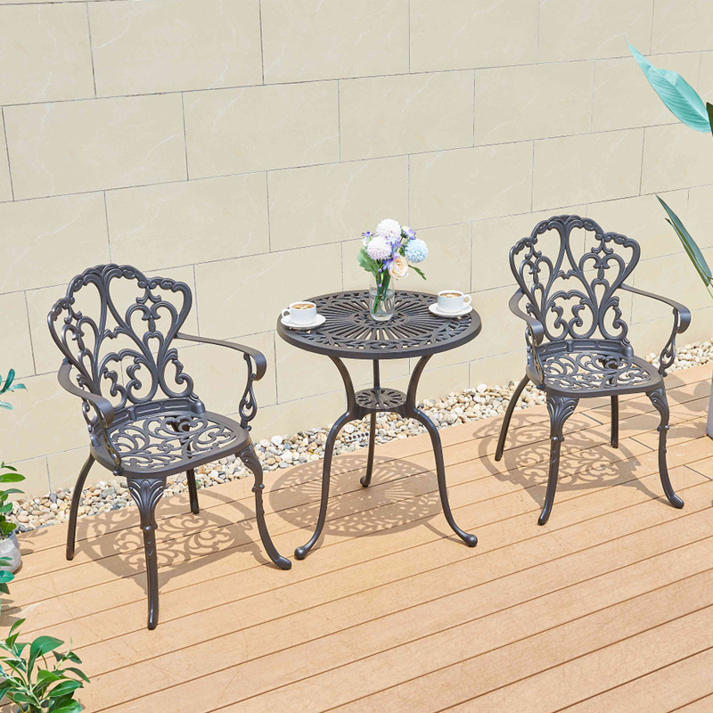 Nordic 5pieces 3pieces Cast Aluminum Garden Patio Furniture Table Chair Aluminum Casting Outdoor Garden Furniture