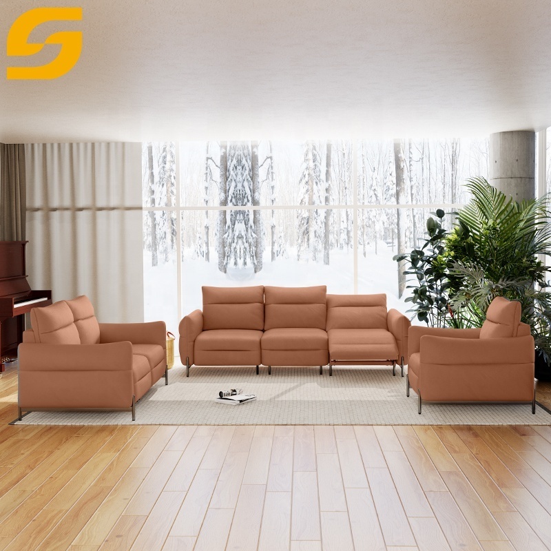 Modern Genuine Leather Sofa Living Room Home Electric Recliner 2 Seater Couples Sofa Lounge Couch Rechargeable Furniture Sofa