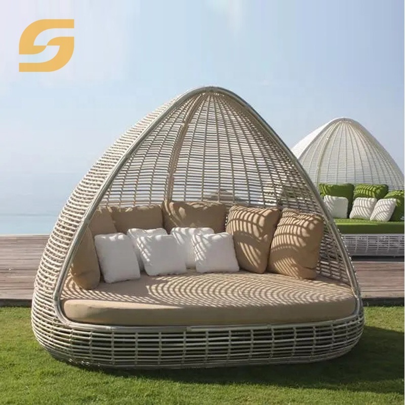 SUNLINK Outdoor Commercial Furniture Sun Lounger Wicker Sunbed Garden Patio Rattan Daybed Swimming Pool Beach Club Furniture