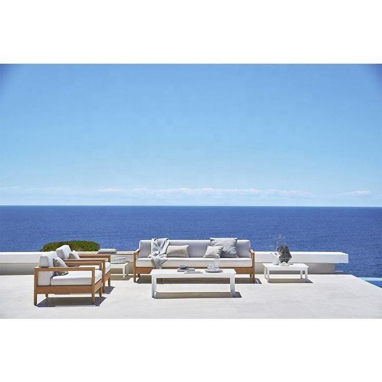 Modern high quality luxury outdoor custom wood sofa teak combination sofa cover