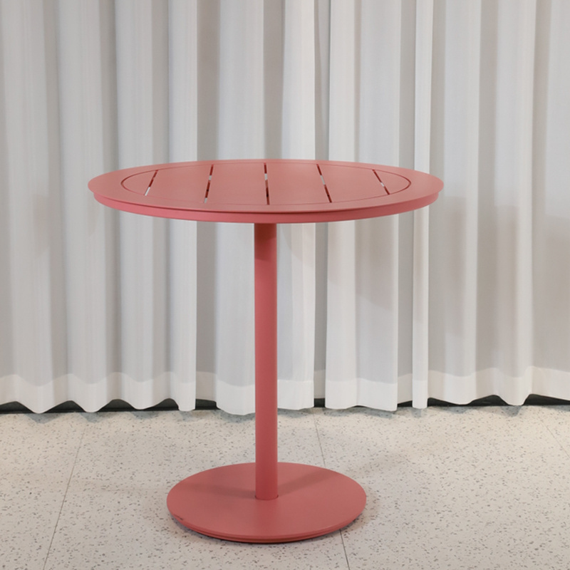 Modern outdoor furniture Garden Aluminum Dining Table Outdoor simple pink round casual coffee table