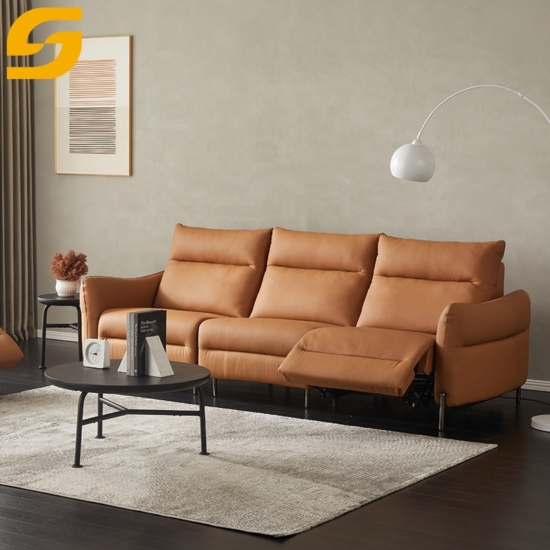 Modern Genuine Leather Sofa Living Room Home Electric Recliner 2 Seater Couples Sofa Lounge Couch Rechargeable Furniture Sofa