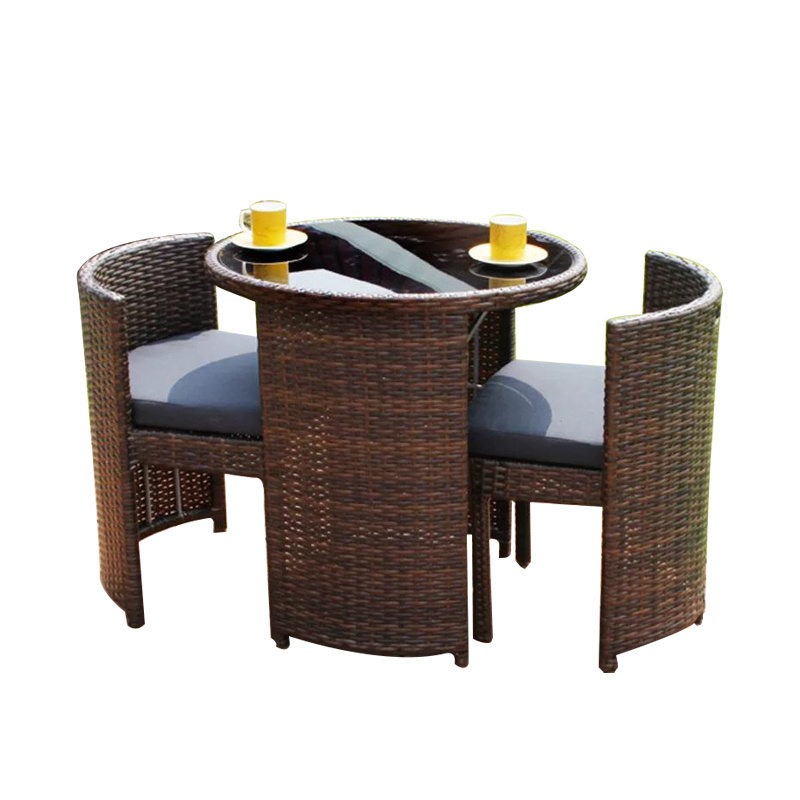 Unique Newest Design Garden Set Outdoor Rattan Wicker Furniture Round Balcony Table And Chair