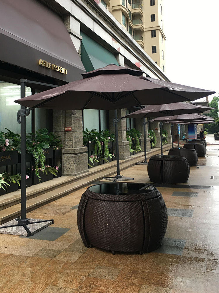 Unique rattan furniture Wicker Terrace Table and Chair Cover Table cover Outdoor compact bistro 4 seat Garden Set