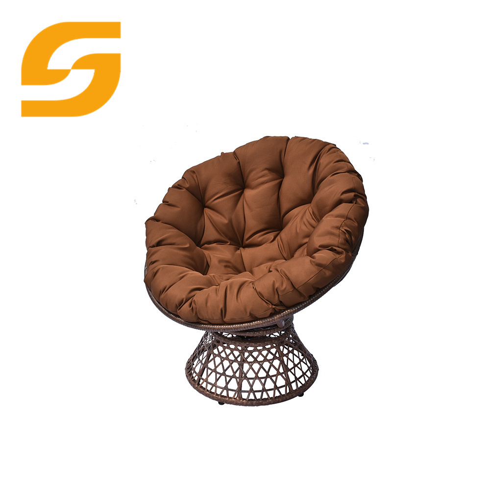 SUNLINK Luxury Restaurant Accent Barrel Chair Swivel Hotel Outdoor Ergonomic Rattan Base Lounge Papasan Leisure Chairs Set