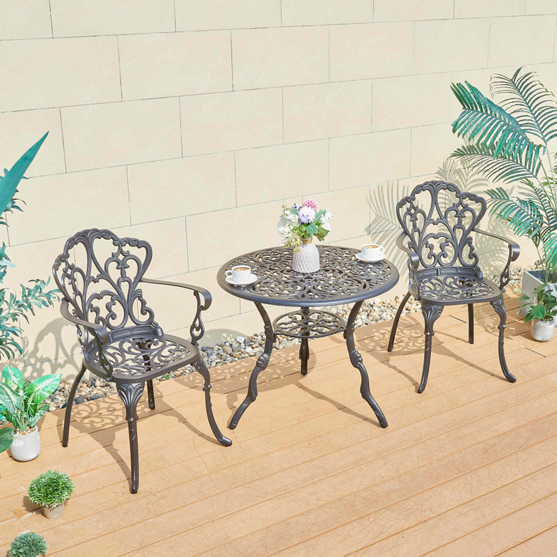 Nordic 5pieces 3pieces Cast Aluminum Garden Patio Furniture Table Chair Aluminum Casting Outdoor Garden Furniture