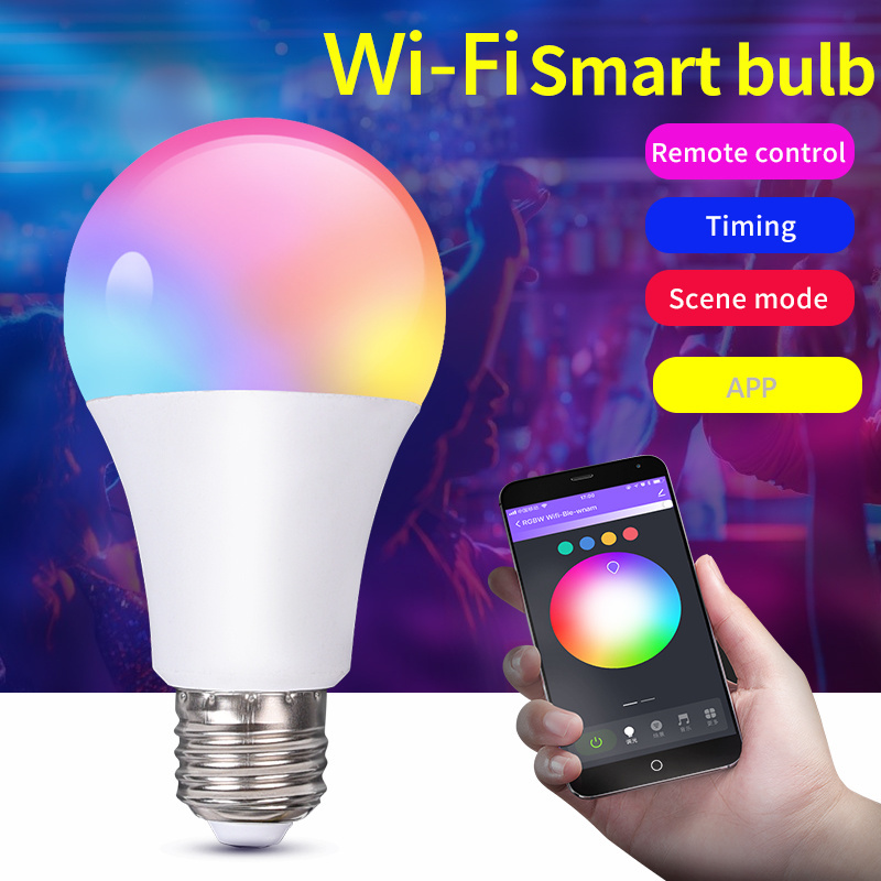 Digital Smart Life Dimmable Wifi LED Bulb 9W E27 RGBW Light Bulb WiFi Smart Bulb