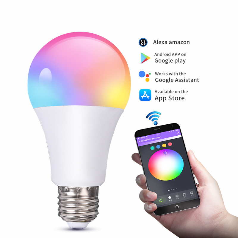 Digital Smart Life Dimmable Wifi LED Bulb 9W E27 RGBW Light Bulb WiFi Smart Bulb