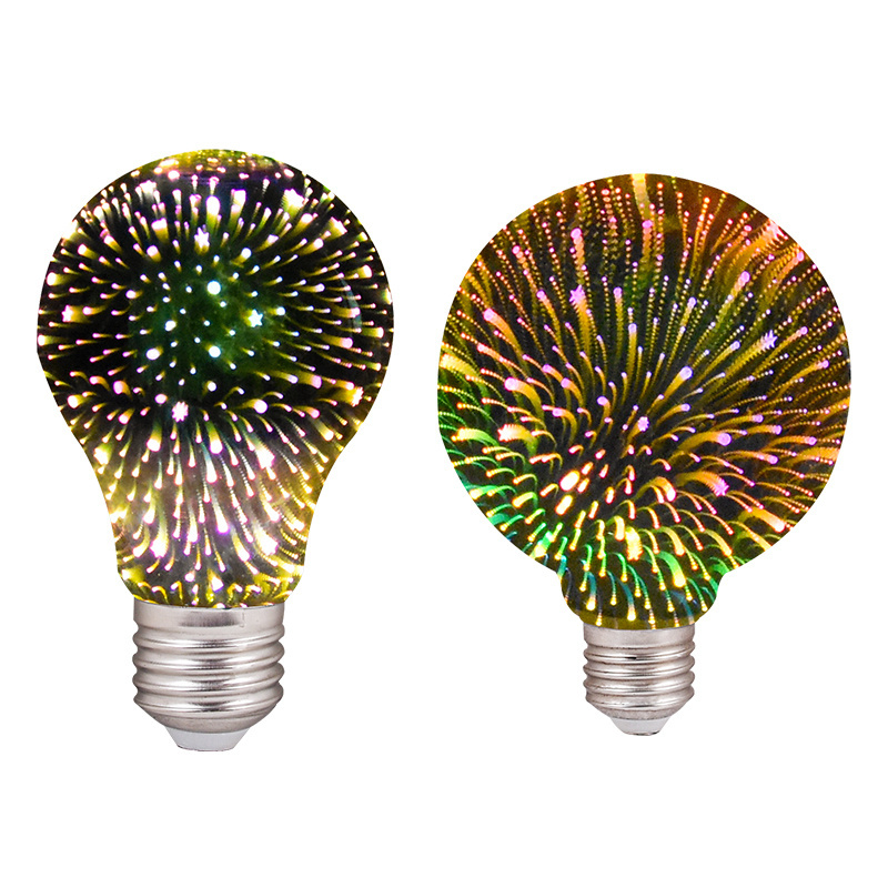 A10 3D Firework LED Light Bulb Holiday Party Wedding Decorative Filament Bulb