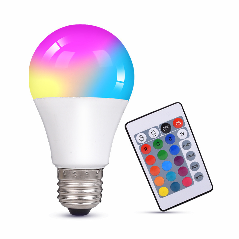 16 Color RGB Changing 4 Modes Magic Light E27 B22 3W 5W RGB LED Lamp Bulb + Wireless Remote Control