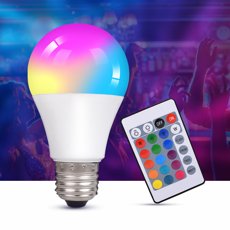 16 Color RGB Changing 4 Modes Magic Light E27 B22 3W 5W RGB LED Lamp Bulb + Wireless Remote Control