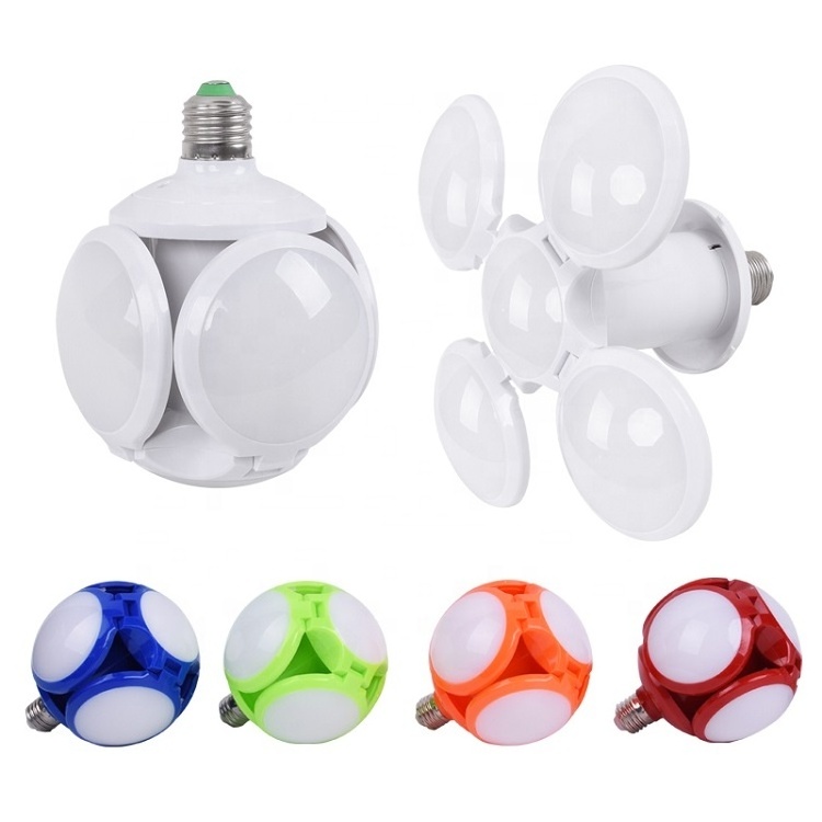 high brightness football ufo lamp cool white folding ufo light E27 40W deformed leaf Led foldable football bulb/football lamp