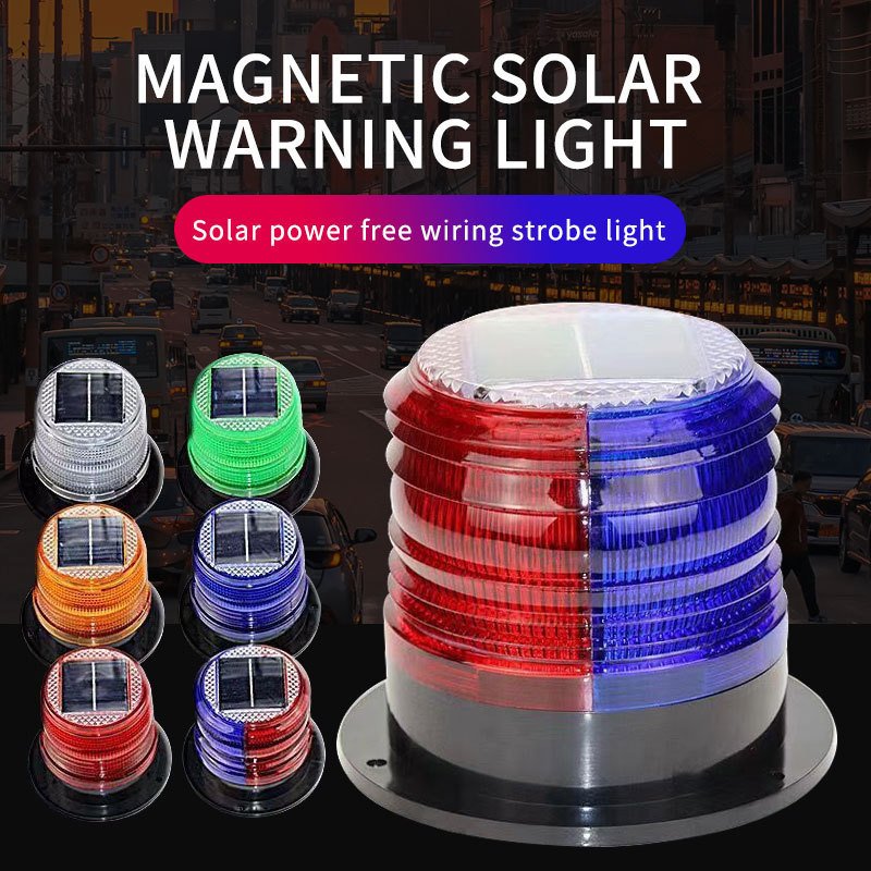 Strong Magnetic Sucker Strobe Beacon Car Solar Warning Light