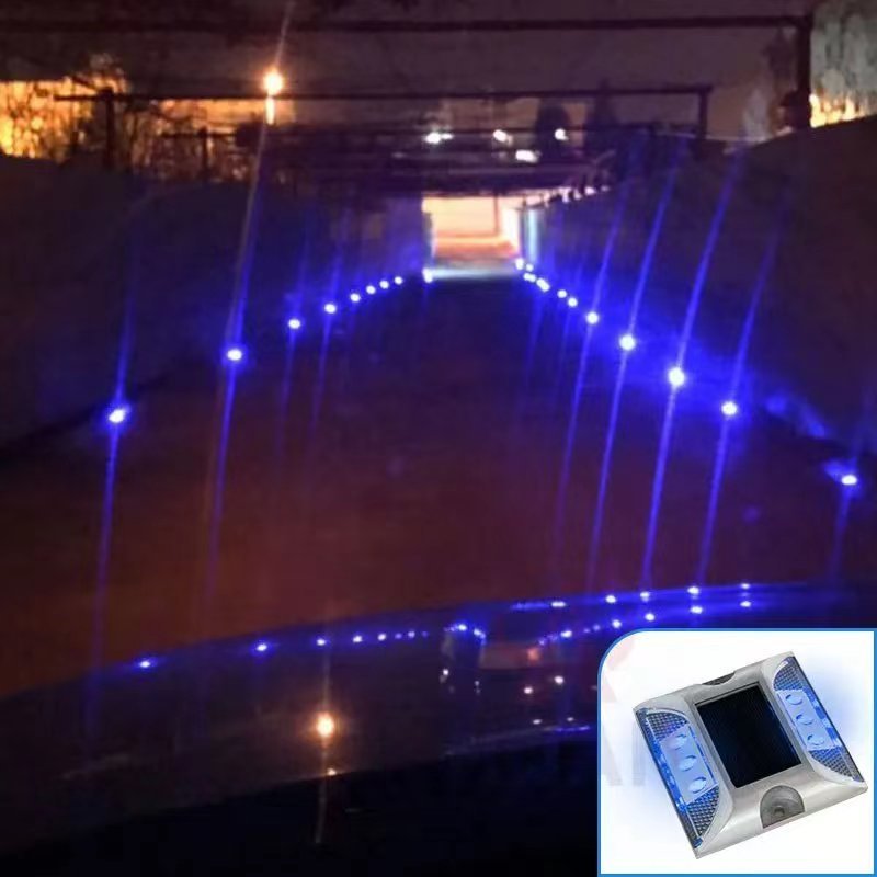 Aluminum Waterproof LED Solar Powered Road Stud Light Reflective Ground Light Path Deck Dock Warning Light 5 colors 105*105*24