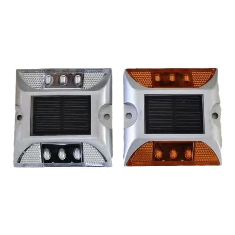 Aluminum Waterproof LED Solar Powered Road Stud Light Reflective Ground Light Path Deck Dock Warning Light 5 colors 105*105*24