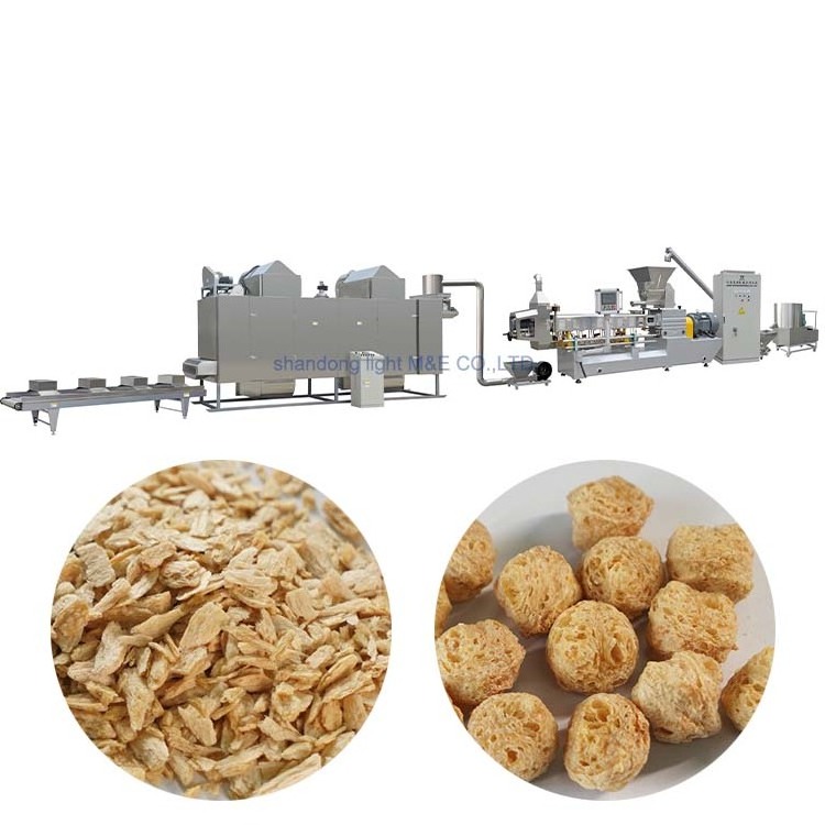 Full Automatic Extrusion Non Gmo Textured Soy Protein Equipment Extruded Soya Chunk Machine