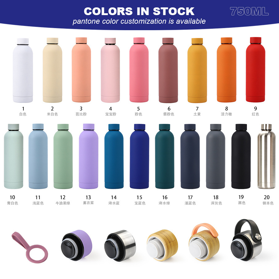 BPA FREE Thermal Water Bottle Custom Logo Double Wall Vacuum Insulated Waterbottle Metal Termos Water Bottle Stainless Steel