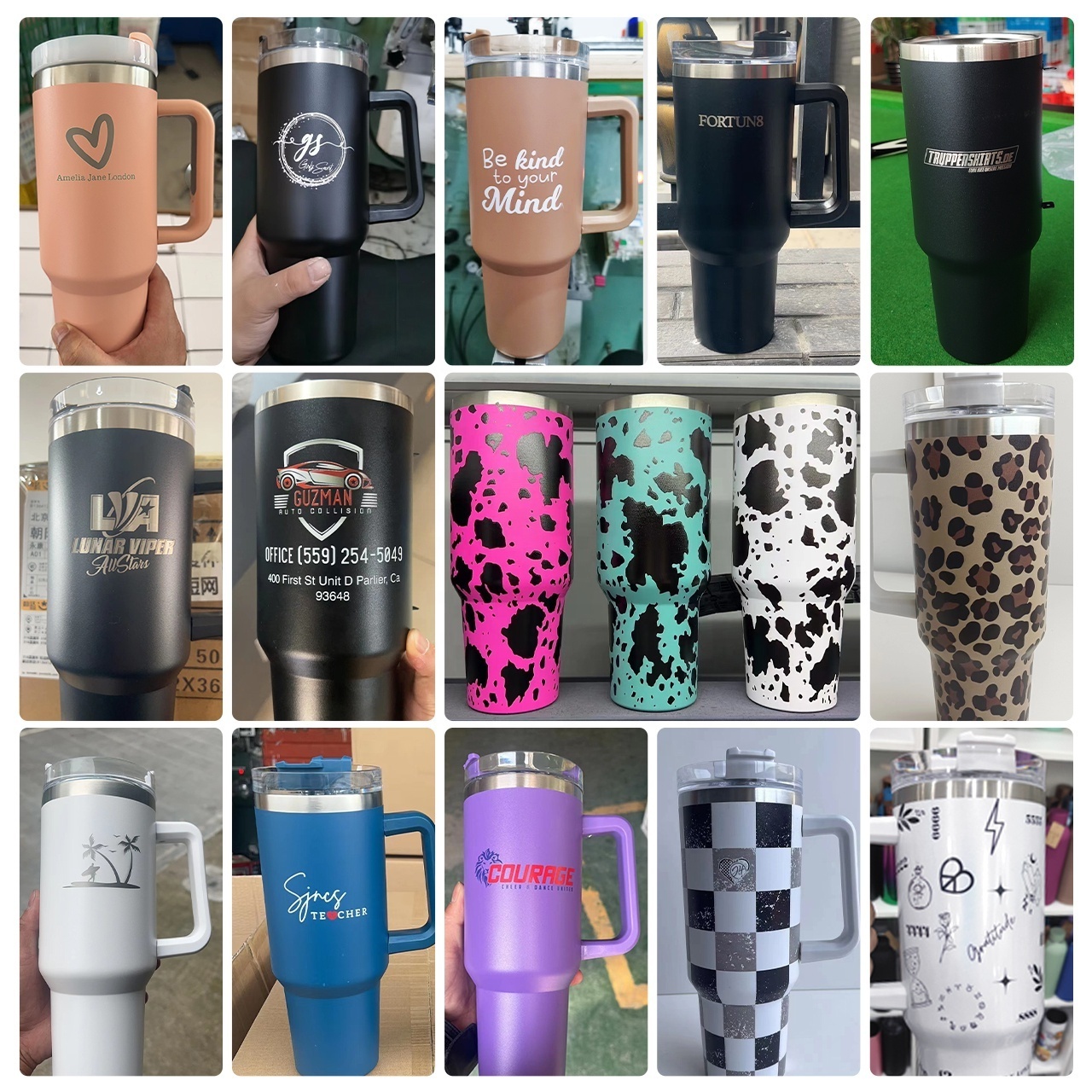 Custom Quencher H2.0 Flowstate Stainless Steel Vacuum Insulated Tumbler 20oz 30oz Metal Coffee Mug Cup 40oz Tumbler With Handle