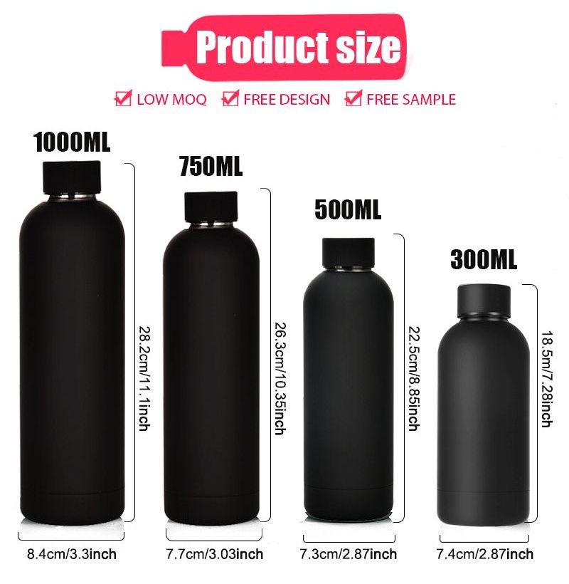 Large Capacity 1000ml 750ml Double Wall Stainless Steel Bottle Water Vacuum Insulated Sports Water Bottles With Custom Logo