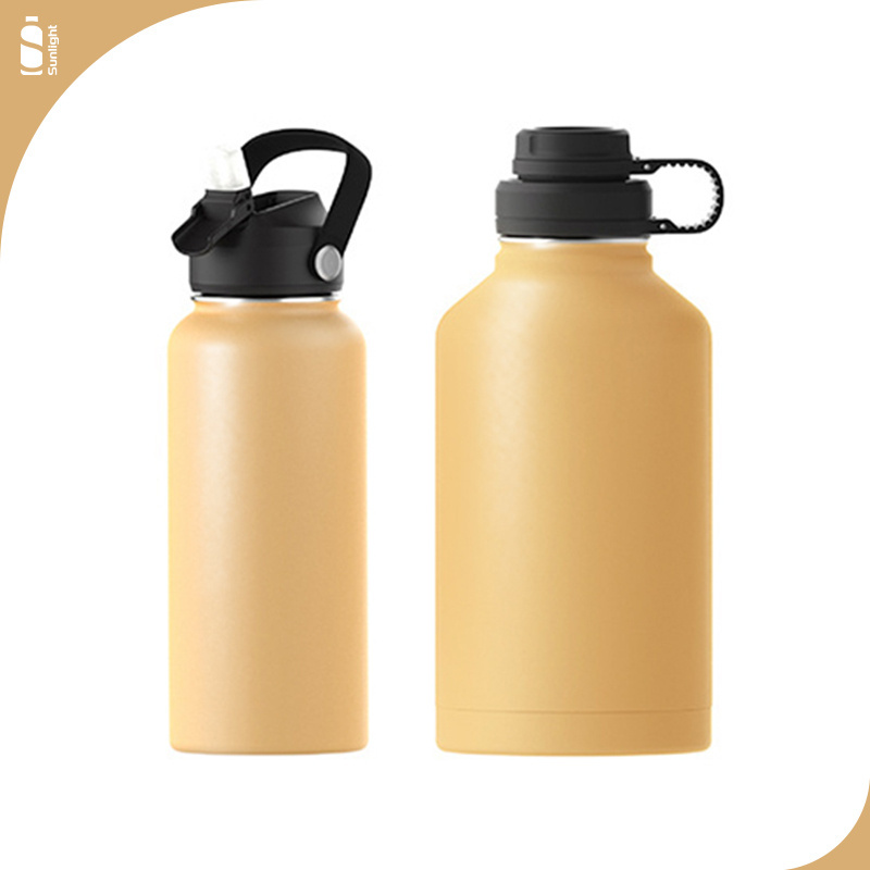 Half Gallon Water Bottle Stainless Steel Water Jug Botellas Double Wall Insulated Flask Vacuum Thermo 64 oz Water Bottle